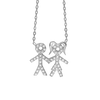 Boy & Girl Necklace in Sterling Silver (14 x 14 mm)