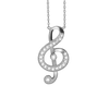 Treble Clef Necklace in Sterling Silver (25 x 13 mm)
