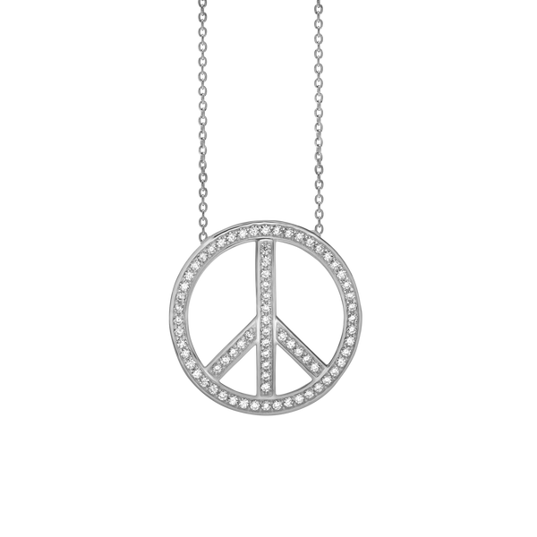 Glitz & Peace Necklace in Sterling Silver (23 x 23 mm)