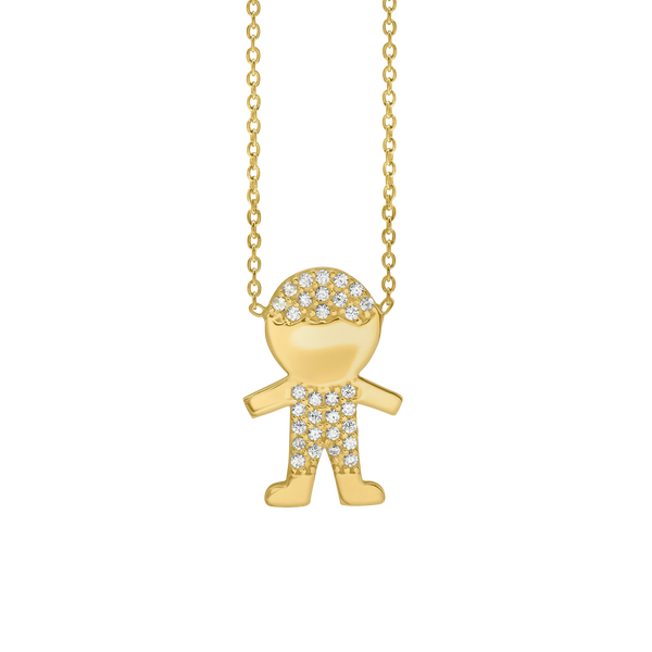 Boy Necklace in Sterling Silver (20 x 13 mm)