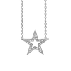 Open Star Necklace in Sterling Silver (16 x 17 mm)