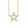 Open Star Necklace in Sterling Silver (16 x 17 mm)