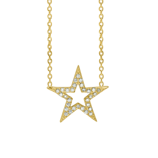 Open Star Necklace in Sterling Silver (16 x 17 mm)