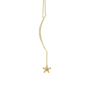 Moon & Shooting Star Necklace in Sterling Silver (73 x 2 mm)