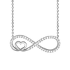 Heart & Infinity Necklace in Sterling Silver (29 x 10 mm)
