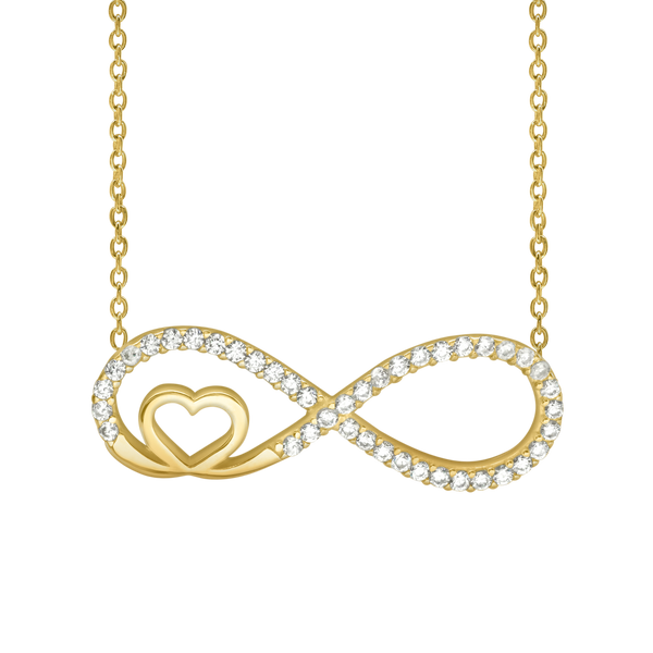 Heart & Infinity Necklace in Sterling Silver (29 x 10 mm)