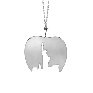 Liberty Big Apple Necklace in Sterling Silver (31 x 26 mm)