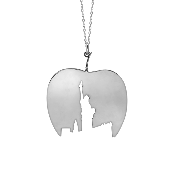 Liberty Big Apple Necklace in Sterling Silver (31 x 26 mm)