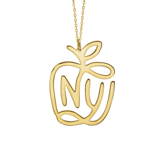 NY Big Apple Necklace in Sterling Silver (29 x 23 mm)