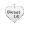 Sweet Sixteen Heart Charm (27 x 28mm)