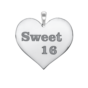 Sweet Sixteen Heart Charm (27 x 28mm)