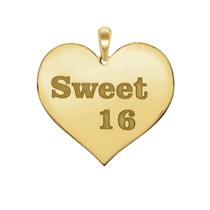 Sweet Sixteen Heart Charm (27 x 28mm)