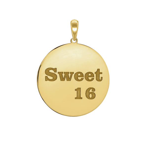 Sweet Sixteen Disc Charm (32  x 25mm)