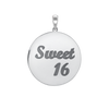 Sweet Sixteen Disc Script Charm (32  x 25mm)
