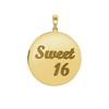 Sweet Sixteen Disc Script Charm (32  x 25mm)