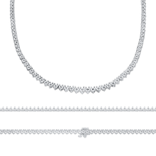 Load image into Gallery viewer, 3 Prong Tennis Necklace in 14K Gold (.025 ct / 1.75 mm)
