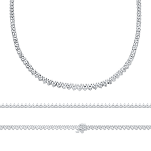 3 Prong Tennis Necklace in 14K Gold (.05 ct / 2.5 mm)