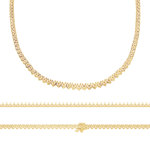 3 Prong Tennis Necklace in 14K Gold (.025 ct / 1.75 mm)
