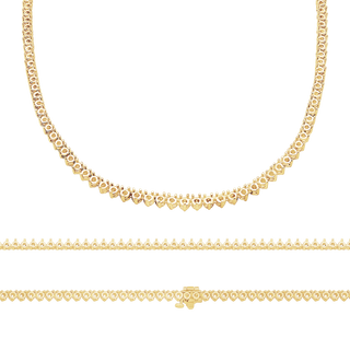 3 Prong Round Tennis Necklace Mounting in 14K Gold (.05 ct / 2.5 mm)