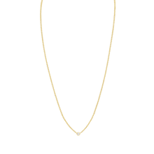 Load image into Gallery viewer, Diamond or Gemstone Round Bezel Charm in 14K Yellow Round Cable Necklace (16-18&quot; Extension)
