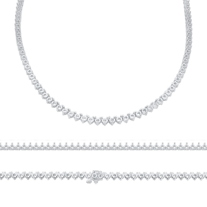 3 Prong Tennis Necklace in 14K Gold (.10 ct / 3.0 mm)