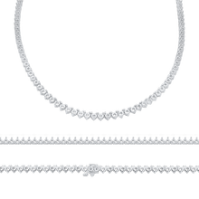Load image into Gallery viewer, 3 Prong Tennis Necklace in 14K Gold (.10 ct / 3.0 mm)
