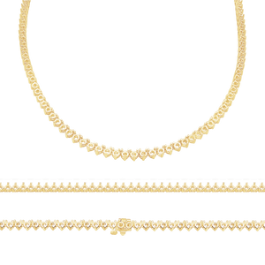 3 Prong Tennis Necklace in 14K Gold (.10 ct / 3.0 mm)