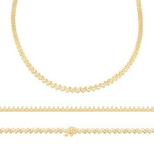 Load image into Gallery viewer, 3 Prong Tennis Necklace in 14K Gold (.10 ct / 3.0 mm)
