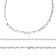 Load image into Gallery viewer, 3 Prong Tennis Necklace in 14K Gold (.15 ct / 3.4 mm)
