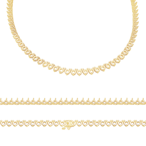 3 Prong Tennis Necklace in 14K Gold (.20 ct / 3.8 mm)