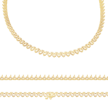 Load image into Gallery viewer, 3 Prong Round Tennis Necklace Mounting in 14K Gold (.25 ct / 4.0 mm)
