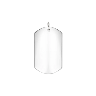 Vertical Dog Tag Disc Charm in Sterling Silver (19 x 31.75 mm)