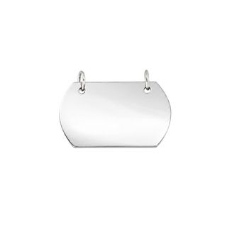 Dog Tag Disc Charm in Sterling Silver (31.75 x 19 mm)