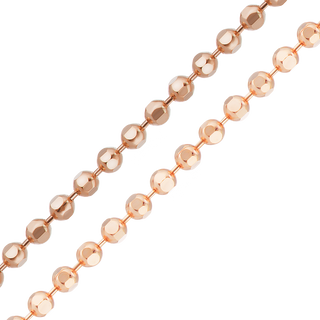 Bulk / Spooled Diamond Cut Round Bead Chain in 14K Rose Gold (1.20 mm - 1.50 mm)