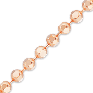 Bulk / Spooled Diamond Cut Round Bead Chain in 14K Rose Gold (1.20 mm - 1.50 mm)