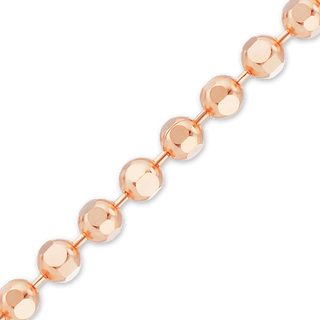 Bulk / Spooled Diamond Cut Round Bead Chain in 14K Rose Gold (1.20 mm - 1.50 mm)