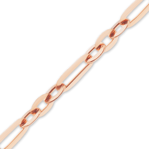 Bulk / Spooled Diamond Cut Cable Figaro Chain in 14K Rose Gold (1.60 mm)