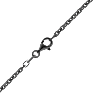 Delancey St. Diamond Cut Cable Chain Necklace in Sterling Silver Black Ruthenium Finish