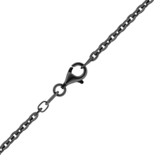 Load image into Gallery viewer, Delancey St. Diamond Cut Cable Chain Necklace in Sterling Silver Black Ruthenium Finish

