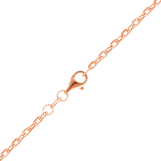 Delancey St. Diamond Cut Cable Chain Necklace in Sterling Silver 18K Rose Gold Finish