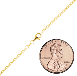 Delancey St. Diamond Cut Cable Chain Necklace in Sterling Silver 18K Yellow Gold Finish