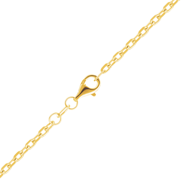Delancey St. Diamond Cut Cable Chain Necklace in Sterling Silver 18K Yellow Gold Finish