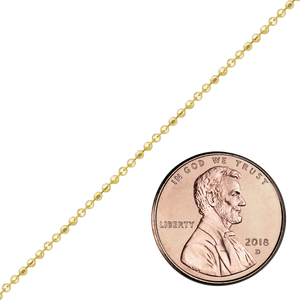 Bulk / Spooled Diamond Cut Round Bead Chain in 14K & 18K Yellow Gold (1.20 mm - 1.90 mm)