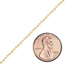 Load image into Gallery viewer, Bulk / Spooled Diamond Cut Round Bead Chain in 14K &amp; 18K Yellow Gold (1.20 mm - 1.90 mm)
