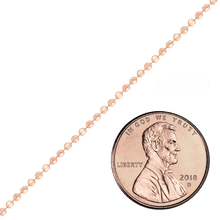 Load image into Gallery viewer, Bulk / Spooled Diamond Cut Round Bead Chain in 14K Rose Gold (1.20 mm - 1.50 mm)
