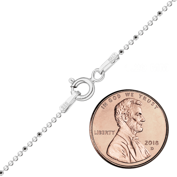 Broadway Bead Chain Necklace in Sterling Silver