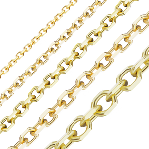 Bulk / Spooled Diamond Cut Round Cable Chain in 14K & 18K Yellow Gold (1.05 mm - 3.00 mm)