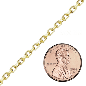 Bulk / Spooled Diamond Cut Round Cable Chain in 14K & 18K Yellow Gold (1.05 mm - 3.00 mm)