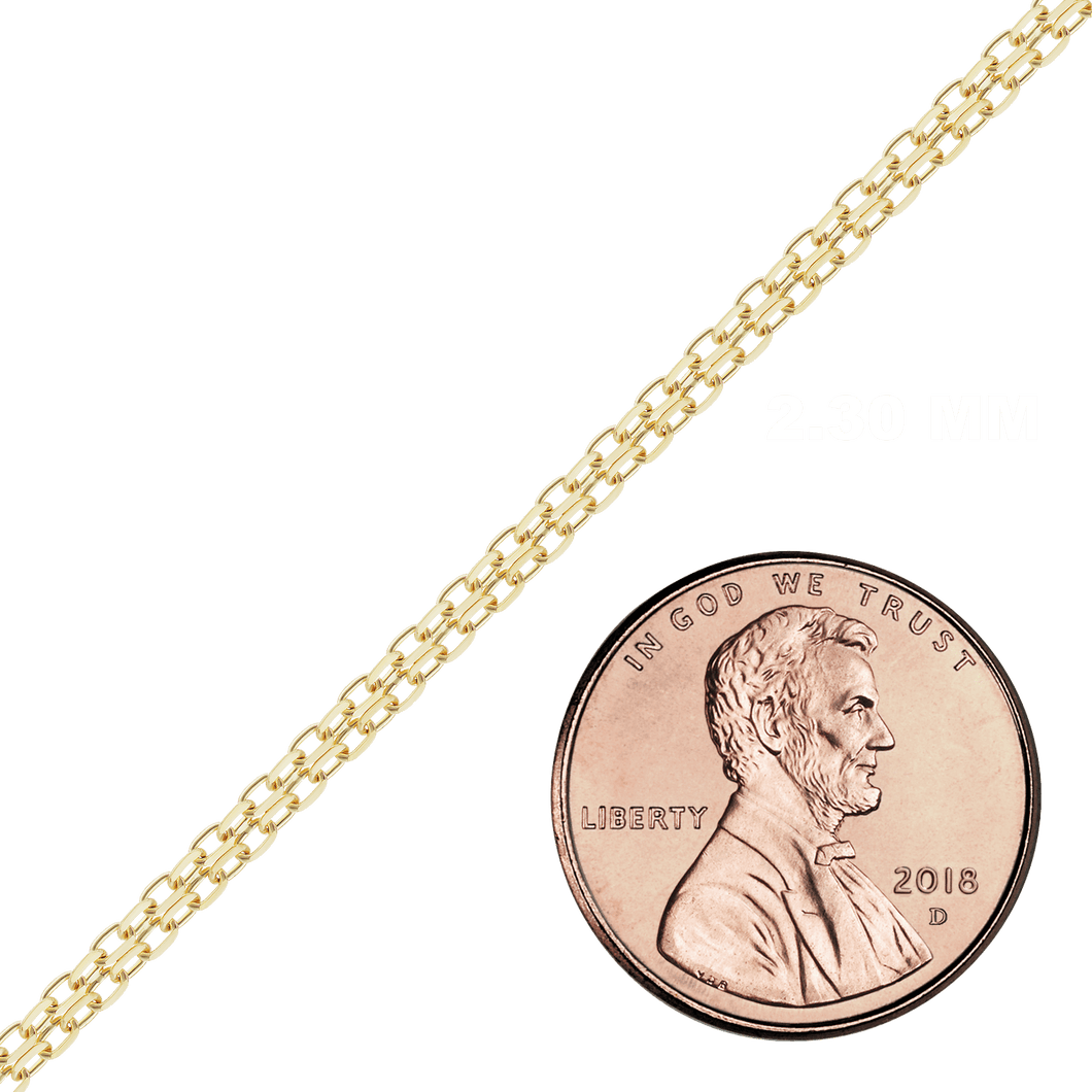 Bulk / Spooled Bizmark Chain in 14K Yellow Gold (2.30 mm - 5.80 mm)