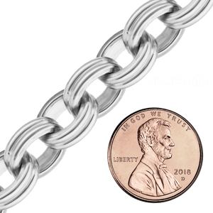 Bulk / Spooled Double Cable Chain in Sterling Silver (6.40 mm - 10.80 mm)